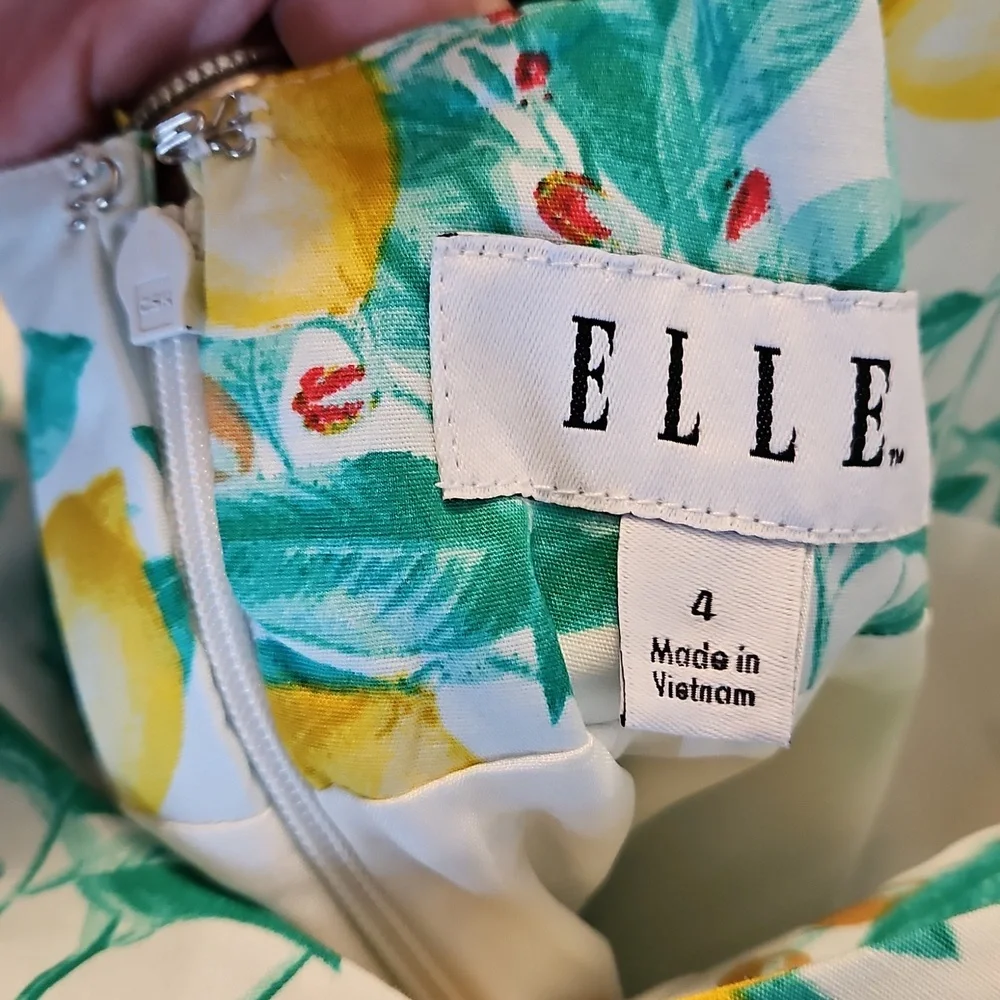 Elle Lemon Print Dress Size 4‎ - Picture 7 of 8